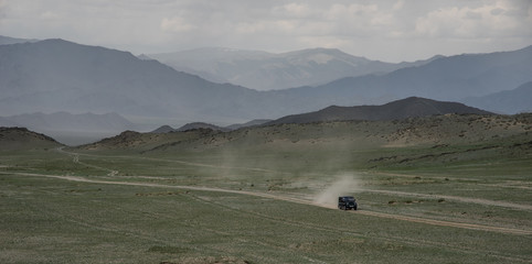 Mongolian Steppe Truck Landscape 