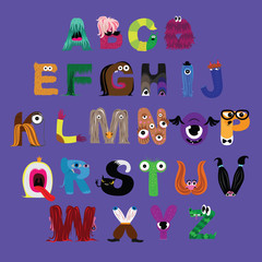 Monster cartoon alphabet - 336430249
