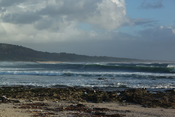 Olas en la playa de corrubedo