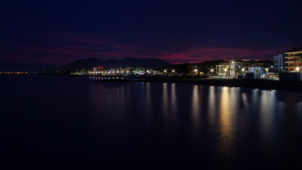 long exposure in a winter evening in Ceriale in Liguria