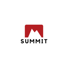 summit illustration and symbol, vector illustration, mountain logo.