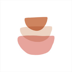 Zen stones flat vector illustration. Creative geometric shape pebble pyramid