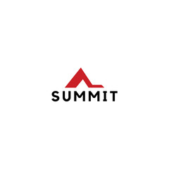 summit illustration and symbol, vector illustration, mountain logo.