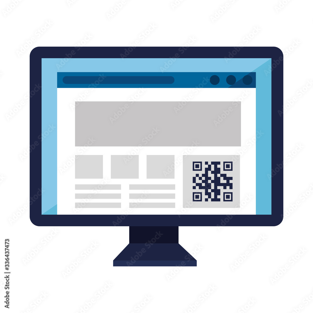 Poster qr code inside computer design of technology scan information business price communication barcode d