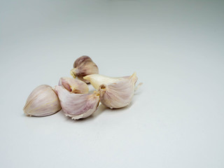 Garlic isolated on a gray background