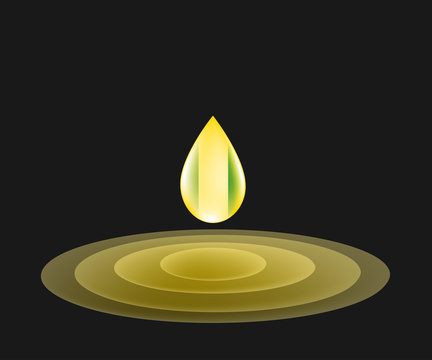 Oil drop with the Nigeria flag symbol inside, black background, oil trading concept, sign symbol background, vector illustration.