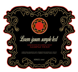 WINE LABEL ORNAMENTAL DESIGN GRAPHIC AMARONE AND PROSECCO