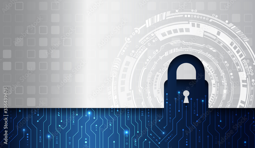 Poster Data protection, privacy, and internet security concept. Cybersecurity for business and internet project. Vector illustration of a data security services.