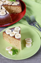 Freshly baked homemade a banana cake