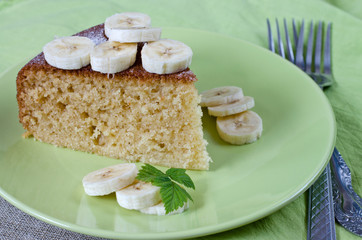 Freshly baked homemade a banana cake