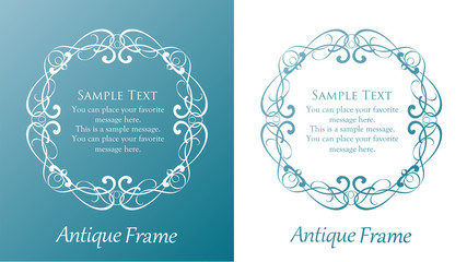 おしゃれでかっこいいフレームデザインセット、ロココ調、ビンテージ、アンティーク、ロマンチック、ボタニカル、オーガニック、豪華、綺麗、美しい