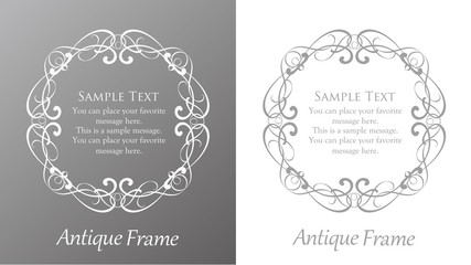 おしゃれでかっこいいフレームデザインセット、ロココ調、ビンテージ、アンティーク、ロマンチック、ボタニカル、オーガニック、豪華、綺麗、美しい