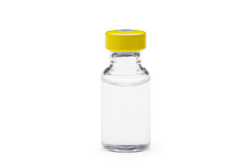 Vaccine bottle  isolated on white background.