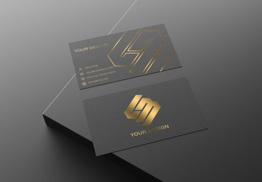 Black and Gold Business Card Mockup
