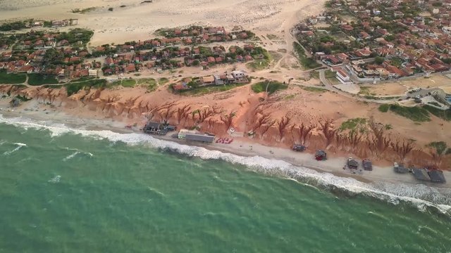 Aerial Image of Canoa Quebrada Beach, Aracati, Ceara, Brazil