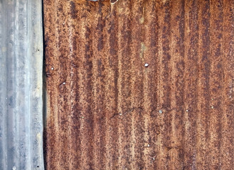 Zinc with rust pattern background. Zinc plate wall. 