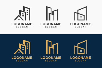 Logo templates. real estate, building and construction logo colection vector design