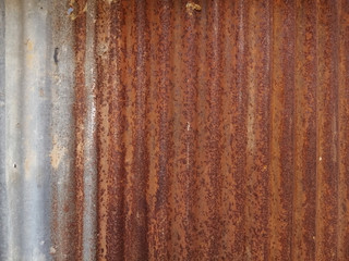 Zinc with rust pattern background. Zinc plate wall. 