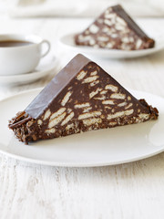 Mosaic cake with coffee