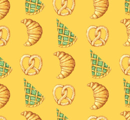 seamless pattern with baking products