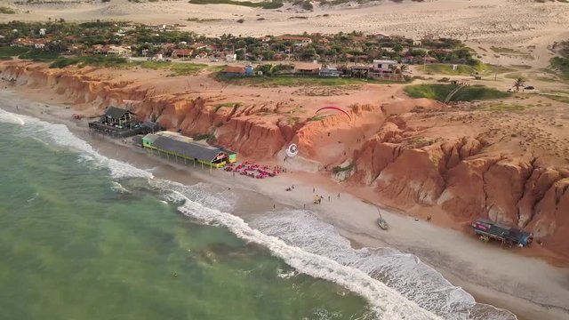 Aerial Image of Canoa Quebrada Beach, Aracati, Ceara, Brazil