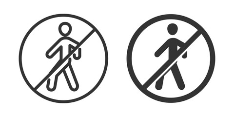 No walk icon in two versions in simple design. Vector illustration