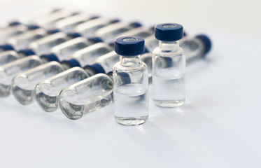 injection ampoules for vaccination on a white background, healthcare coronavirus, cancer, painand...