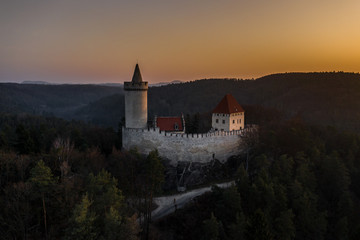Fototapeta na wymiar Kokorin Castle is a castle located northeast of Melnik, Czech Republic. It was built in the first half of the 14th century by order of Hynek Berka. It was heavily damaged during the Hussite wars.