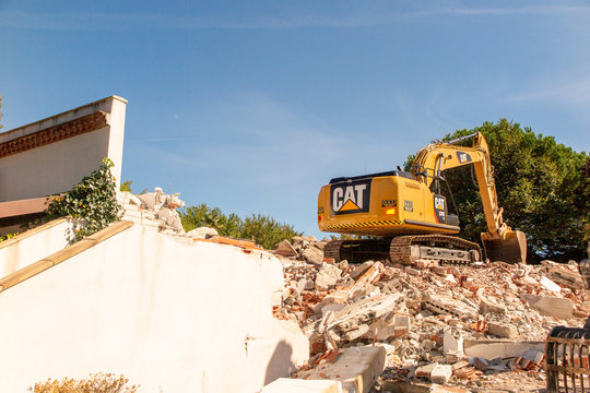 Cat Caterpillar Tracked Excavator On A Construction Site