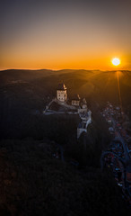 Karlstejn Castle is a large Gothic castle founded 1348 CE by Charles IV, Holy Roman Emperor-elect and King of Bohemia. There are hidden Czech crown jewels, holy relics, and other royal treasures.	