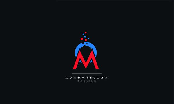 OM MO M O Letter logo alphabet monogram initial based icon design