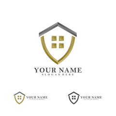 Home Shield logo vector template, Creative House logo design concepts