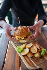 Home made cheeseburger