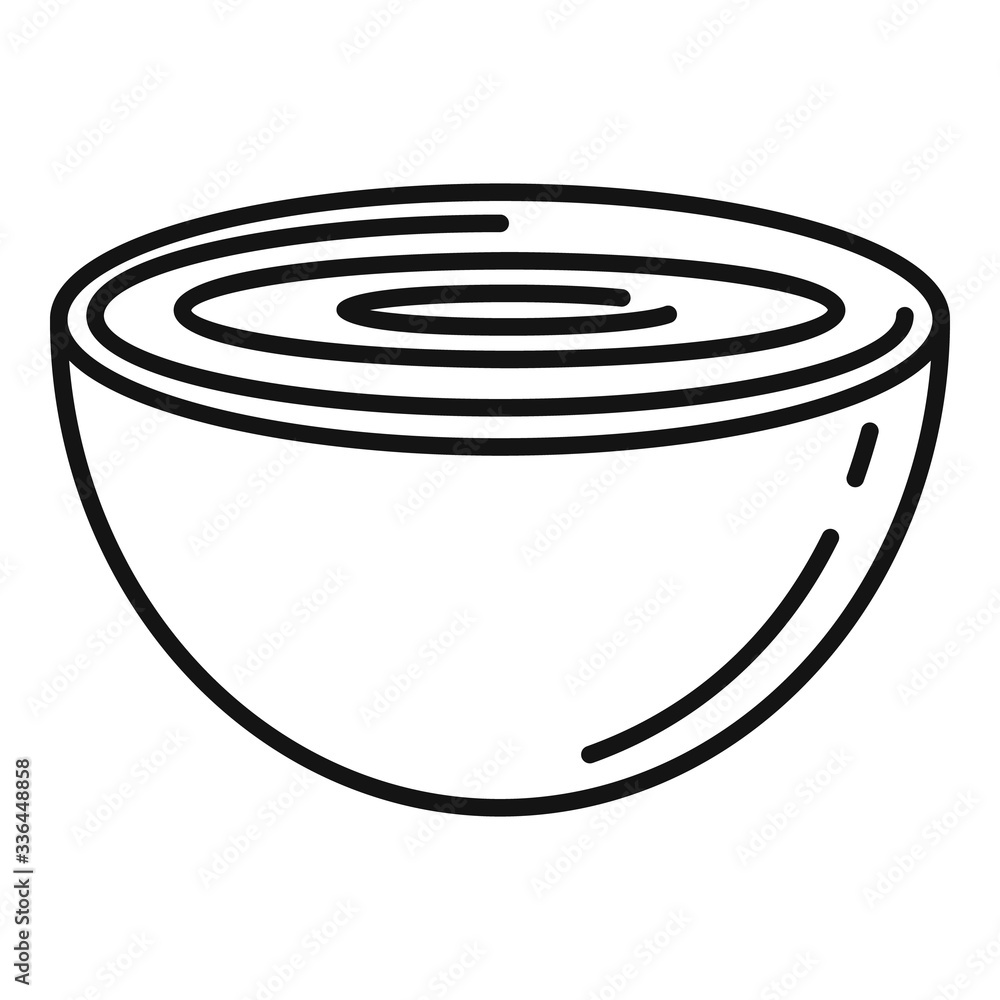 Poster half cutted onion icon. outline half cutted onion vector icon for web design isolated on white backg