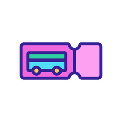 ticket bus icon vector. ticket bus sign. color contour symbol illustration