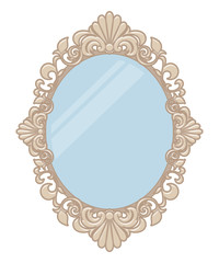 エレガントな鏡のイラスト_明るい