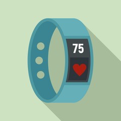 Fitness bracelet icon. Flat illustration of fitness bracelet vector icon for web design