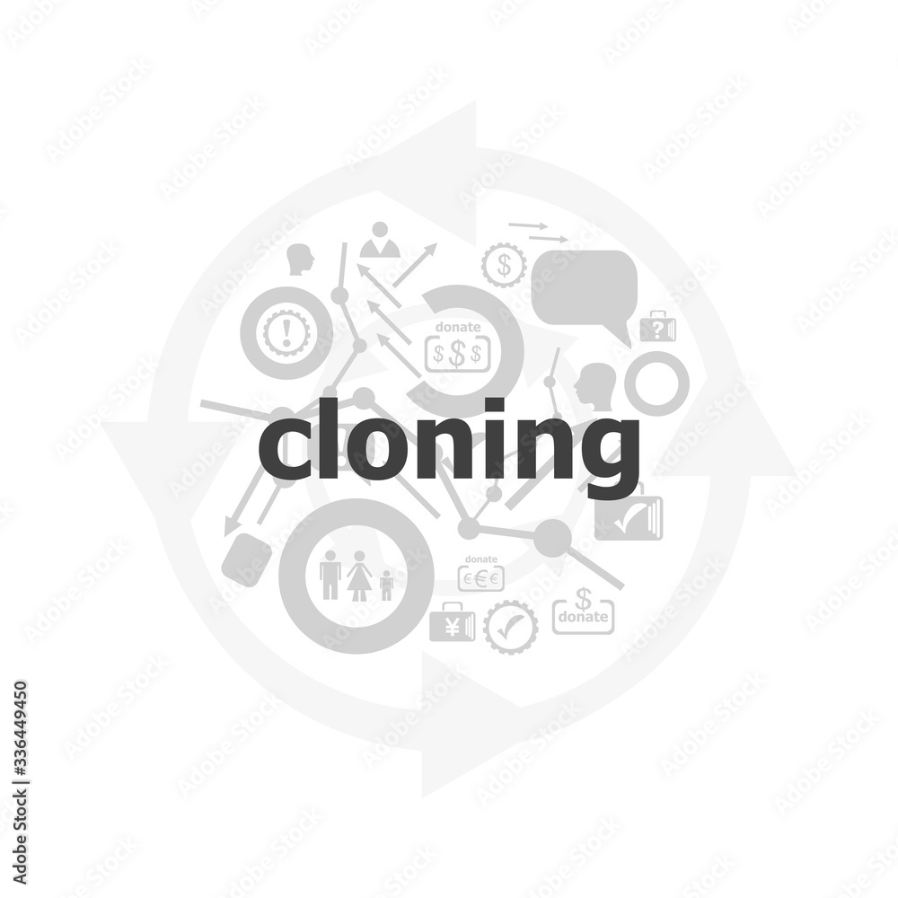 Poster text cloning on digital background. information concept . icon and button set
