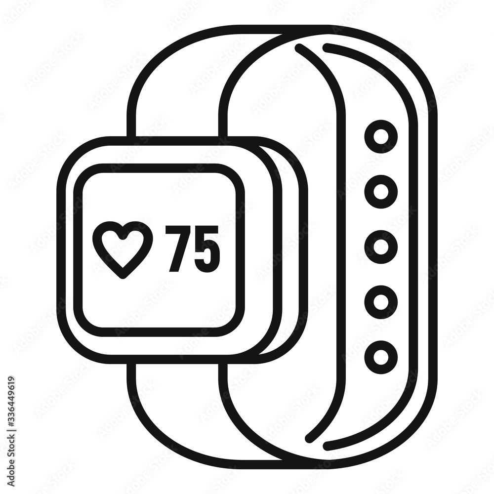 Poster heart rate smartwatch icon. outline heart rate smartwatch vector icon for web design isolated on whi
