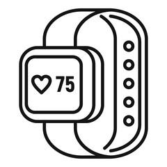 Heart rate smartwatch icon. Outline heart rate smartwatch vector icon for web design isolated on white background