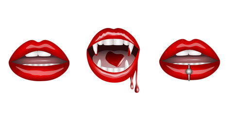 vector illustration of a red lips