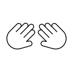 Human hand black silhouette vector illustration isolated on white. People arm icon.