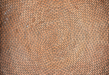 Texture of a brick ceiling with concentric circles