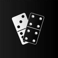 Domino icon sign . Creative vector domino full set isolated on white background. Dominoes bones art design. Abstract concept for game graphic element . Abstract concept .