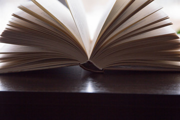 books for reading, lying on the table in a stack and open