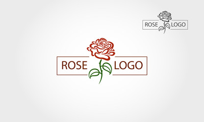 Rose Vector Logo Template. Simple and elegant logo design of an rose. 