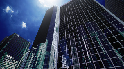 Modern Skyscraper Buildings office City Day Sky 3D illustration images
