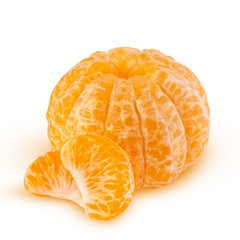 fresh mandarin with leaf isolated on white