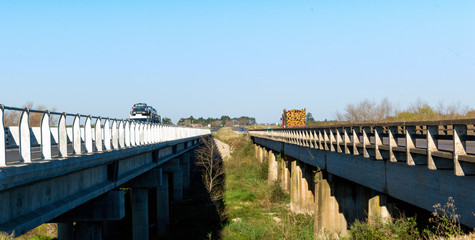 Fototapeta na wymiar Bridge on National Route 14, in the province of Entre Rios, Argentina