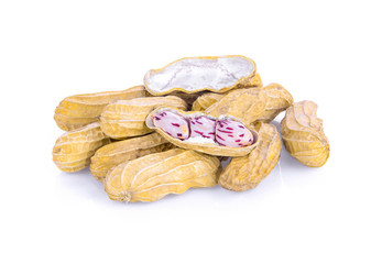 Organic peanuts isolated on white background